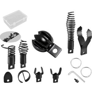 8+1 Heavy Duty Drain Snake Kit 6-Blade Grease Cutter + 8-Piece Clog Remover Set  Rustproof Manganese Steel & CNC Machined  Fits 3/8" to 3/4" Cables