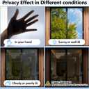 One-Way Window Privacy Film with 4 Tools,Static Cling, Easy to Install & Remove, Window Tint for Home, Heat Control, UV and Light Blocking, Privacy Protection-Black-Silver 17.5"x196.9"