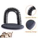 Hollypet Self Grooming Massager and Scratcher Toy - Cat Arch Brush for Back Grooming, Hair Cleaner Pads, Dark Gray