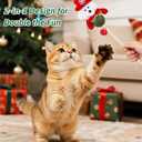 2 x Joytale 2 Pack Christmas Catnip Toys with Bell, Interactive Holiday Cat Wands Set, Catnip Toys for Indoor Cats Kittens for Chew and Relief, Snowman & Reindeer Design