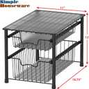 Simple Houseware Stackable Sliding Basket Organizer Drawer, Black, 2-Tier
