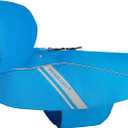 VIVAGLORY Wetoff Dog Raincoat, Rain Coat for Dog All Seasons Adventure, Rain Jacket with Harness Hole & Hood, Reflective Lightweight Waterproof for Doggy & Puppy, M, Blue (M (22"-26" chest girth))