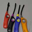 Long Neck Lighters Candle Lighters, 4 Pack Refillable Butane Lighter for Camping Fireplace Party BBQ Grill (Empty/Without Fuel) (Various Colors)