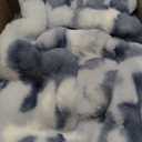 EverGrace Ultra Soft Luxury Fluffy Faux Rabbit Fur Throw Blanket, Thick Warm Bubble Throw for Bed, Cozy Plush Reversible Blankets for Couch, Chair, Sofa, Cloud Blue, 50x60 Inches