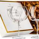 GLASSIQUE CADEAU Large 25 Oz Cocktail Glasses | Set of 2 | Big Crystal Balloon Goblets for Gin and Tonic, Sangria, Aperol Spritz, Limoncello Spritz, Hugo | Elegant Long Stemmed Glassware