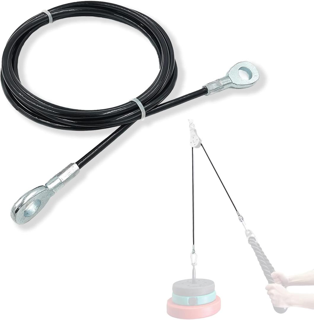 J Bryant Fitness Gym Replacement Cable Fitness Pulley Thick 5mm Heavy Duty Steel Wire Rope for Home Gym Cable Pulley Machine Accessories (118")