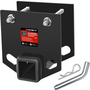 [2026 New] RV Bumper Trailer Hitch Receiver Adapter by puxyblue Compatible for 4" x 4" RV Rear Bumper - 2" Receiver with 3500 LBS Capacity Connect Various Accessories