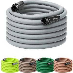 Flexzilla Colors Garden Hose 5/8 in. x 75 ft., Lightweight All-Weather Water Hose, Durable and Flexible, Leak-Free Connections, Slate Gray