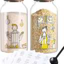 2 PCS Large Glass Jar With Lid Glass Food Storage Jars with Airtight Lid for Flour,Sugar,Coffee,Rice, Nutsand More(1 gallon/4000 ml)