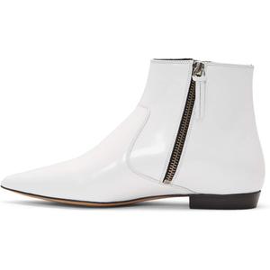 XYD Women's Formal Pointed Closed Toe Flats Ankle Boots Low Heel Booties Office Dress Shoes with Double Side Zippers 9