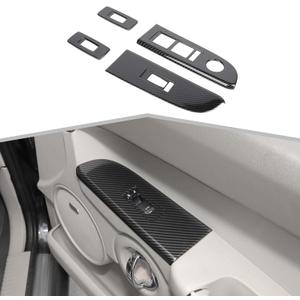 JeCar Window Lift Switch Button Cover Trim Kit Interior Accessories Compatible with Jeep Grand Cherokee & Grand Commander 2006-2010, Carbon Fiber Texture