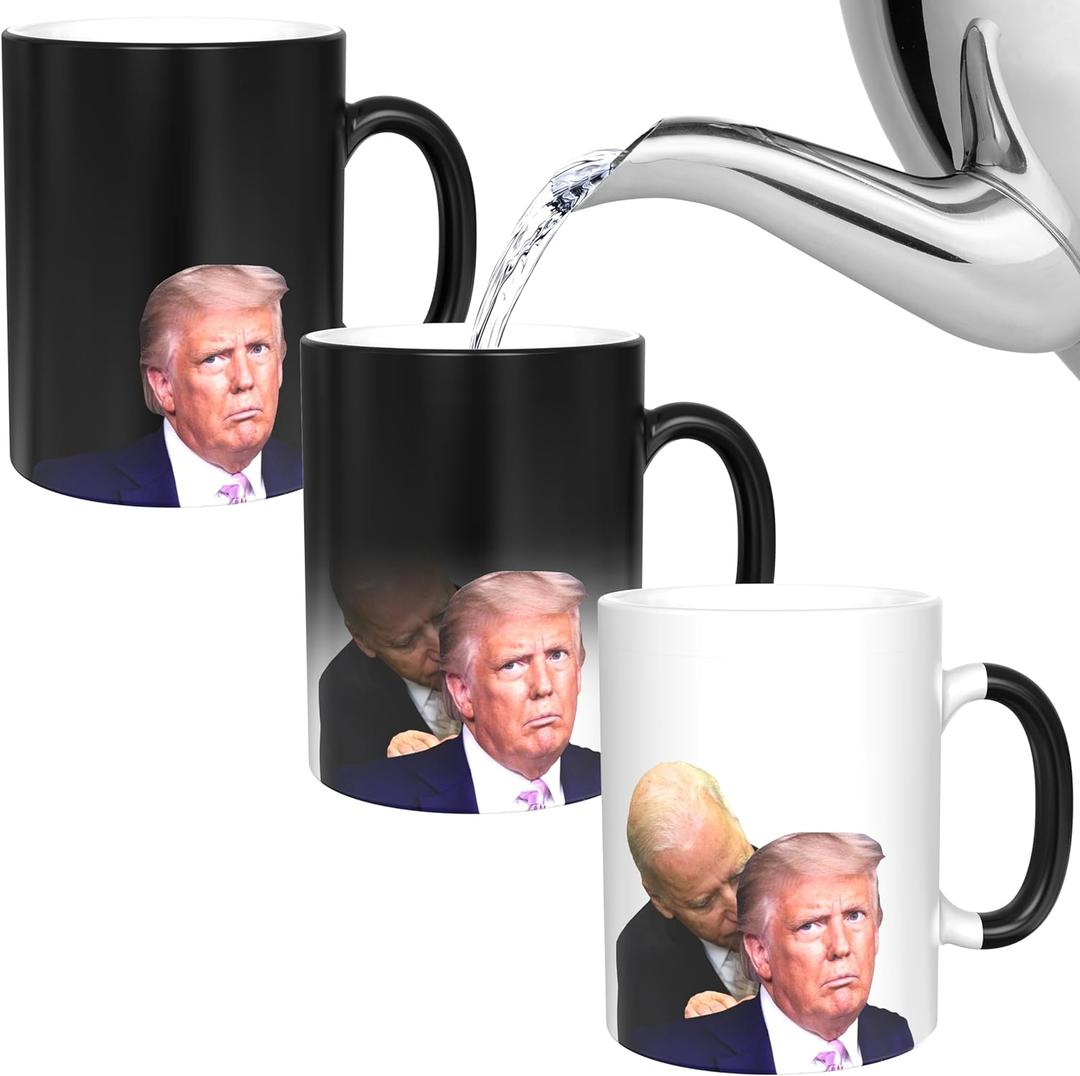Biden Sniffing Trump Mug - Funny Mug - Biden Appears as it Heats - Perfect Novelty Gag Gift - Office Joke - Funny Gifts - Magic Heat Change Mug