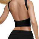 REORIA Women's Sexy Open Back High Neck Sleeveless Tank Top Y2k Trendy Backless Crop Tops (Medium, Black)