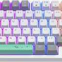 ONIKUMA GAMING 80% Mechanical Gaming Keyboard, 98 Keys, Soft Tactile Brown Switch, Rainbow LED Backlit, USB Wired, PC/MAC/Laptop/PS4/PS5, Mixed Color Multimedia Keys