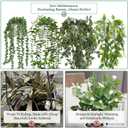4 Pack Artificial Hanging Plants for Shelf,Fake Plants for room decor,String of Pearls,Mandala & Pea Pod Leaves in Pots for Indoor Outdoor Shelf Wall Decor - Realistic Faux Greenery(white flowerpot)