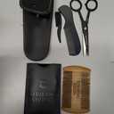 Striking Viking Sandalwood Beard and Mustache Comb Set - Pocket-Sized Wooden Comb with Fine and Coarse Teeth, Case Included - Perfect for Balms and Oils + Striking Viking 5-Inch Professional German Beard & Mustache Scissors – Men’s Mustache Grooming