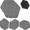 Arcadia Garden Products Set of 4, 16x17 Dark Gray Stepping Stone Fiberclay Pavers, Outdoor Garden Natural Repeatable Pattern Pathway, Faux Stone Decorative Landscaping Walkway