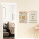 MAQIKA You Are My Sunshine Poster Framed with Wood Hanger Set of 2, Sunshine Nursery Wall Decor, Inspirational Quotes Canvas Art 12x16 Inch