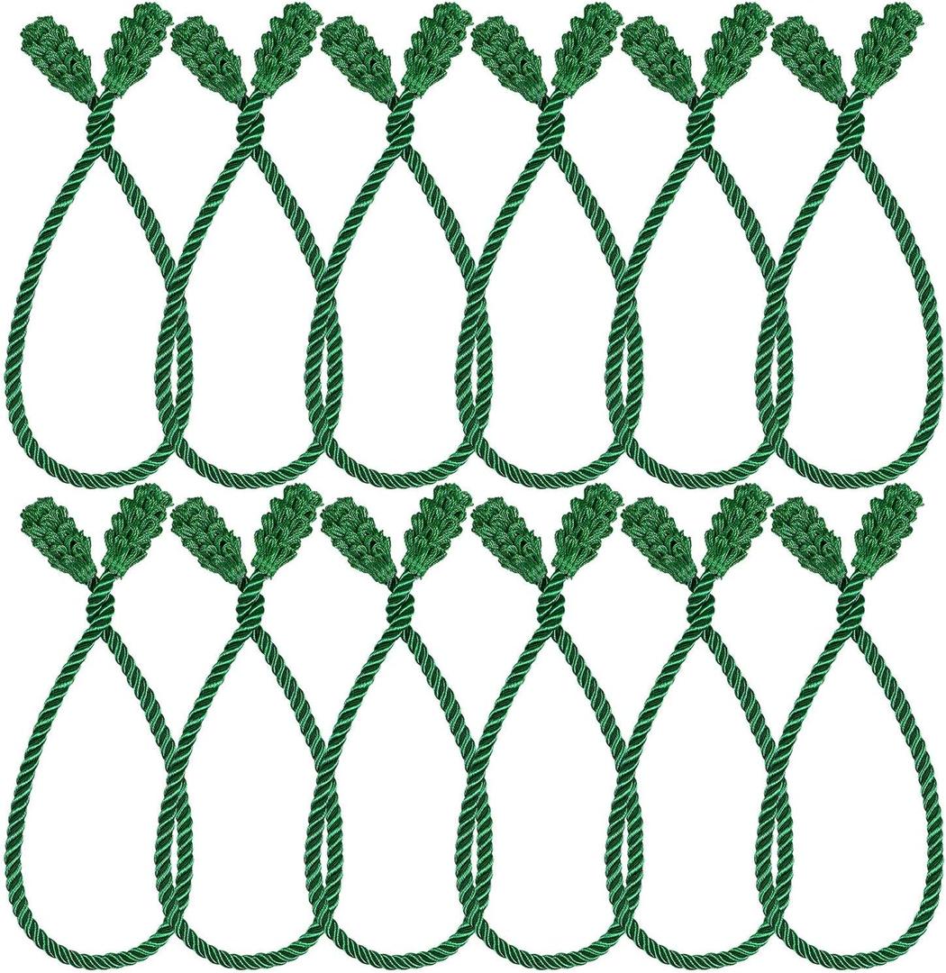 Shappy 12 Pieces Christmas Garland Banister Ties Christmas Decorative Reusable and Flexible Twist Ties for Garland, Banister Home Decoration (Green)