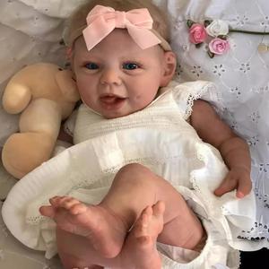 Angelbaby Reborn Realistic Baby Girl Dolls 22 inch Perfectly Cute Soft Silicone Newborn Dolls Open Mouth Real Life Sweet Toddler Doll Soft Cloth Body Reborn Child Doll Toys, 16 inches x 6 inches x 3 inches