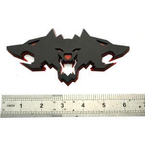 1pc New Big Size Wolf Pack Badges Emblems 6.5 inch 3D Front Logo Replacement for Tsla Cybertruck 2024 Car Truck Motorcycles Side Rear Styling Decal Sticker Universal Car (Redline)