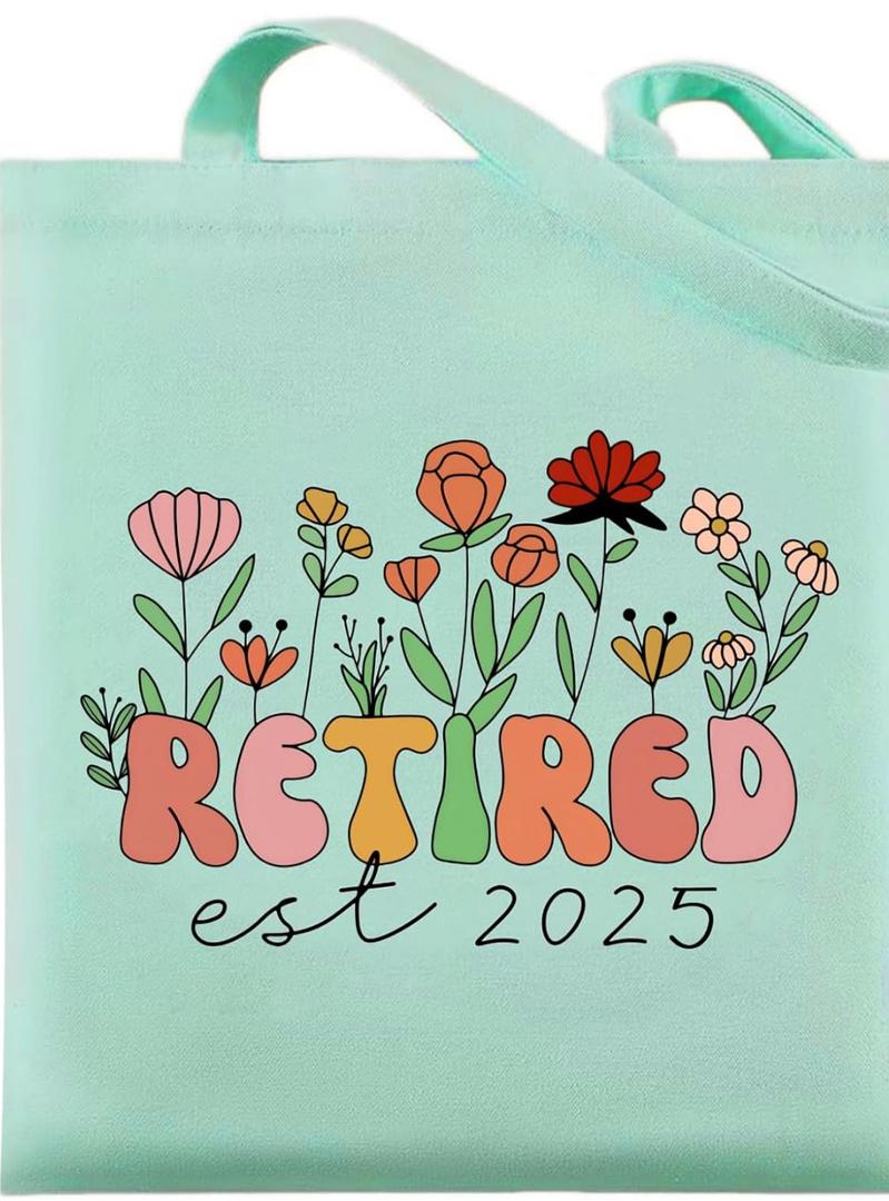 Maciebelle Retirement Gift for Woman, Cool Retirement Gifts for Women, Canvas Tote Bag Best Gifts(Green)