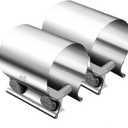 Dianrui 2PCS 1.75" Butt Joint Stainless Steel Clamp Band; 1.75 inch Universal Widening Clamp Fit for Exhaust System, Muffler