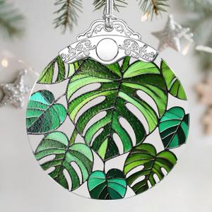 Christmas Ornaments: Stained Glass Ornament, Christmas Tree Ornament, Hanging Ornaments for Home Decor & Xmas Tree Decorations  Exquisite Holiday Decor, Gifts & Holiday Present - Monstera