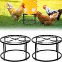 2 Pack Metal Stand for Chicken Feeder Waterer, Stable Chicken Water Feeder Stand Holder with 4 Legs, Heavy Duty Iron Supports Rack for Chicken Feeder Port, Poultry, Buckets, Barrels