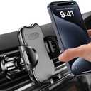 Car Vent Phone Holder, 360 Rotation Hands Free Cellphone Air Vent Cradle with Metal Hook Clip, Automotive Interior Smartphone Mount, Universal for SUV, Truck, RV (Carbon Fibre)