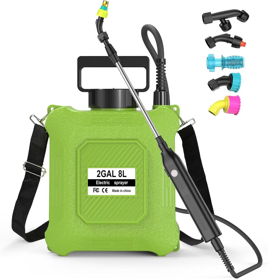 Battery Powered Sprayer 2 Gallon Electric Garden Sprayer for Plants & Weeds