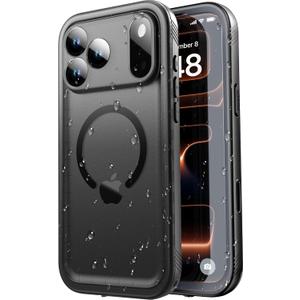 SPORTLINK for iPhone 17 Pro Max Case, IP68 Waterproof Military Protective Full Body Heavy Duty Shockproof 360 Sealed Dustproof with Camera Screen Protector Cover for i Phone 17 Pro Max 6.9" M/Black
