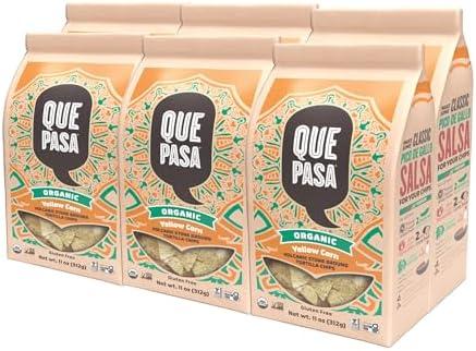 Que Pasa Organic Yellow Corn Tortilla Chips, 11 oz (Pack of 6), Gluten Free, Non-GMO, by Nature's Path By 2026 FEB 01