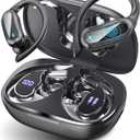 Wireless Earbuds Bluetooth 5.4 Headphones, 54H Playtime Stereo Earphones with Noise Cancelling Mic, IPX7 Waterproof, Fast Charging and Comfort Fit Ear Buds for Fitness/Sports/Workouts/Travel Black