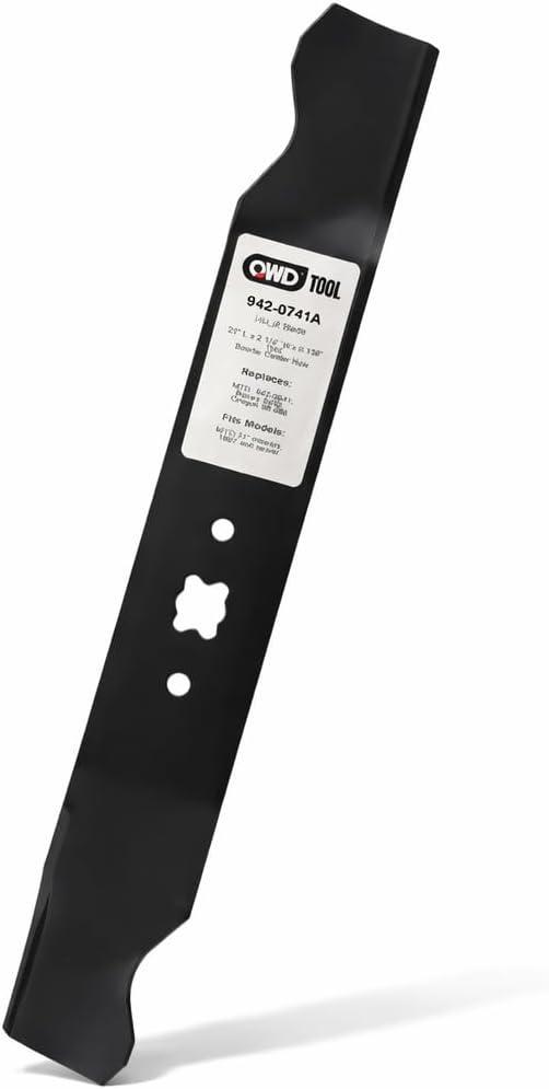 QWD 942-0741A Mulching Lawn Mower Blade, 21 Inch Mower Blade Replacement for Troy-Bilt MTD Cub Cadet Craftsman, Replaces 742-0741A 742-0741 742-04100, Bow Tie Center Hole, 1 Pack