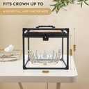 9inches Wide Pageant Crown Box Tiara Carrying Case Extra Large with Sash Holder Clear Acrylic Display Case,Toiletry and Cosmetic Organizer (Black, 230 * 230 * 190mm)