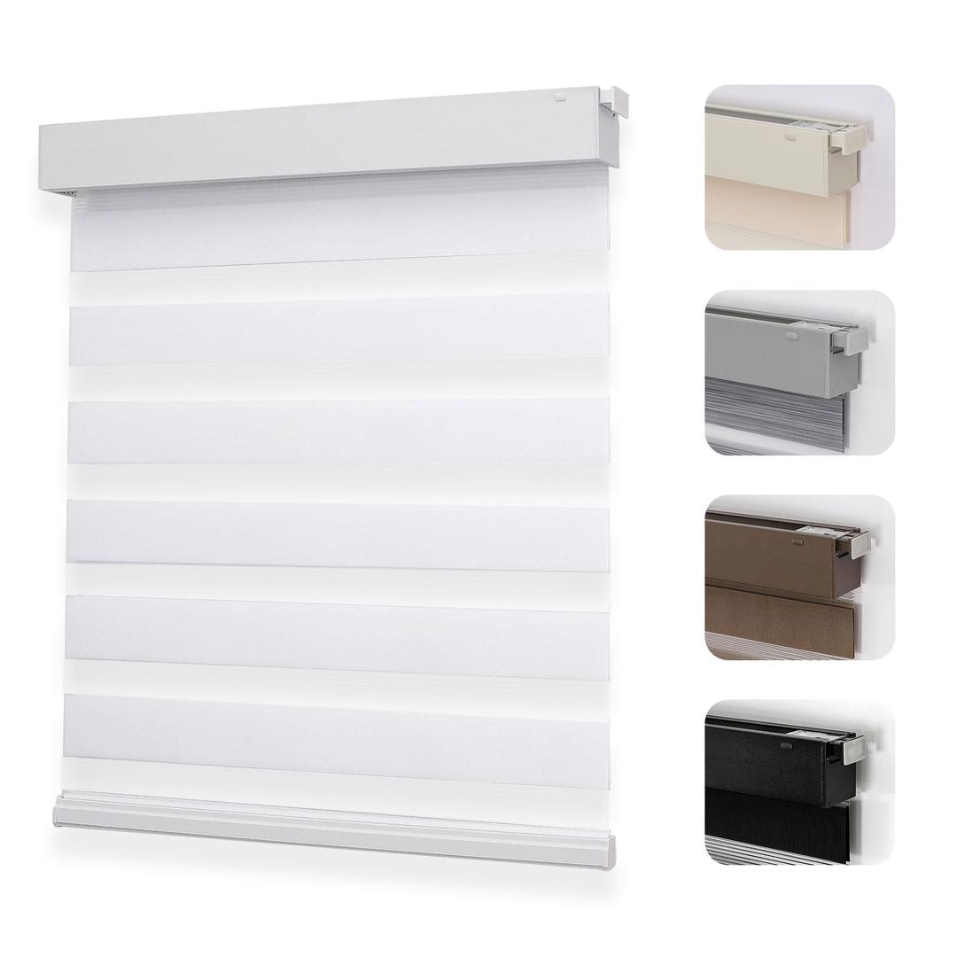 Joydeco Cordless Zebra Blinds for Indoor Windows, White (No Drill)(Missing hardware and broken)