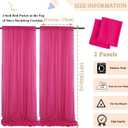 MODFUNS Hot Pink Sheer Curtains Chiffon Backdrop Curtains 29x120 Inch 2 Panels Sheer Drapes Curtain for Parties Wedding Arch Draping Fabric 10 FT Tulle Curtain Swag Stage