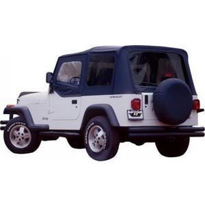 RAMPAGE PRODUCTS Complete Soft Top for Jeep Wrangler YJ | Tinted Windows, Includes Frame & Hardware, Vinyl, Black Diamond | 68215 | Fits 1979-1986 Jeep CJ7 / 1988-1995 Wrangler YJ
