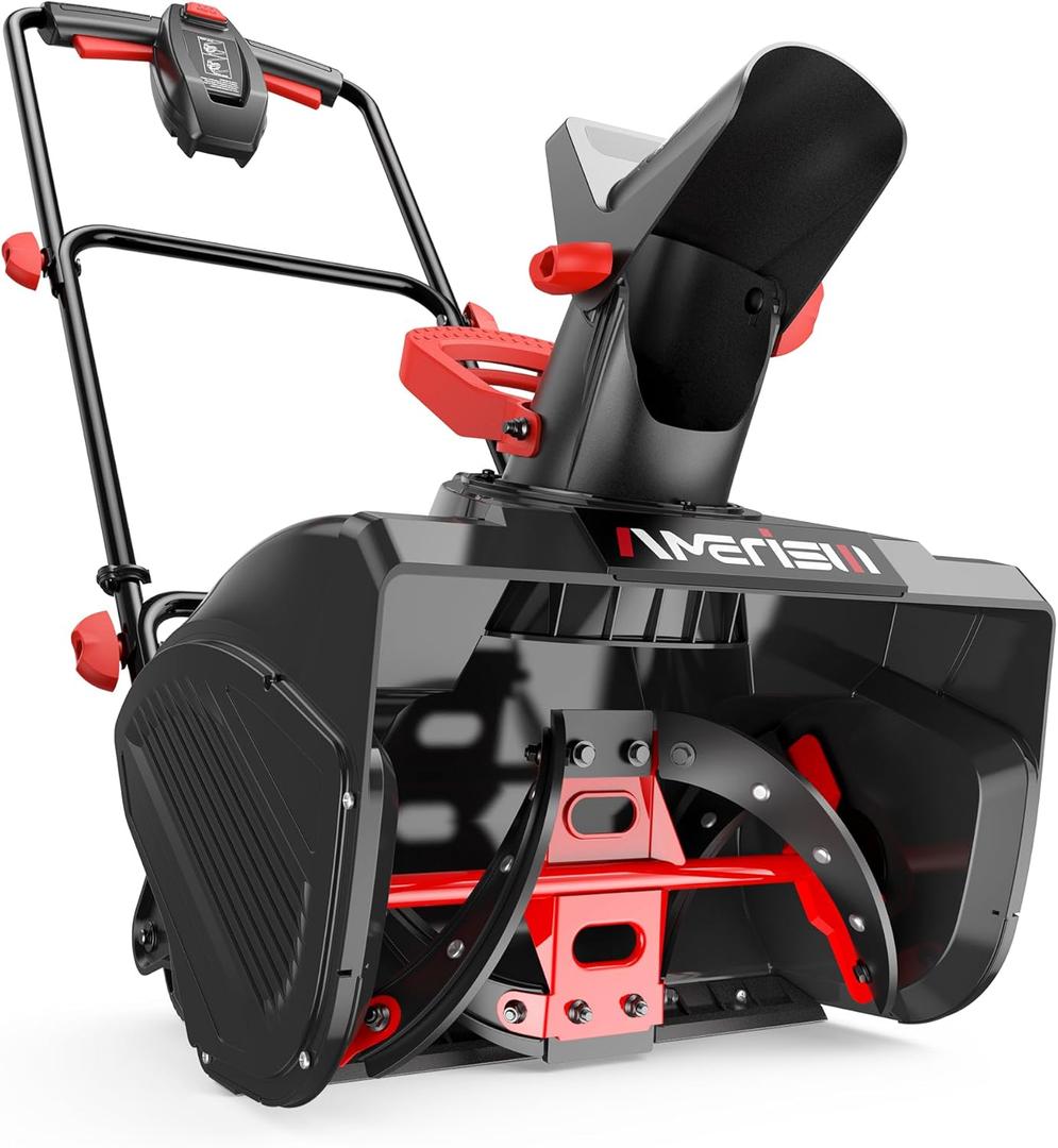 18-Inch Electric Snow Blower, 15-Amp Corded Snow Thrower with 30 ft Throwing Distance, Easy Two-Step Start, Lightweight Snow Removal Tool for Driveway, Walkway and Patio