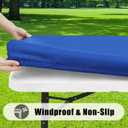 Smiry 2 Pack Rectangle Picnic Table Cloth, Waterproof Elastic Fitted Tablecloths, Washable Polyester Rectangular Patio Table Cover for Camping, Indoor and Outdoor (Blue, 36"x96")