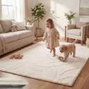 1.3" Thick Baby Play Mat 59x79 Plush Foam Mats for Baby (Ivory) | Padded Memory Foam Waterproof Non-Slip Easy Care 100% Baby-Safe Materials, Tummy Time Crawling Playroom Living Room Nursery