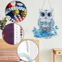 Diymood DIY Hanging Diamond Art Kits for Adults Owl, Diamond Painting Kit Pendant Special Shaped Double Sided Acrylic Sun Catcher Board Wreath Pendants Canvas Window Wall Decor 8 x 8 Inch (Colorful-1)