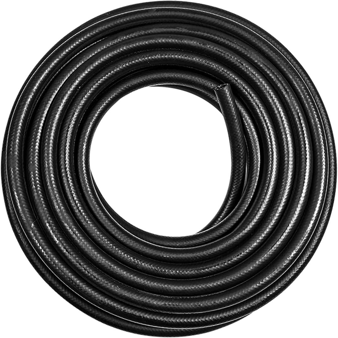 Jeseny 1 Pack 10 Feet Fuel Line Rubber Hose, 3/8" for Fuel Systems Engines, Multipurpose Tube, 300PSI High-Pressure Transmission Cooler NBR Hose (Black)