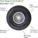 Marathon 02310 Pneumatic Air Filled Hand Truck and All-Purpose Tires on Wheels-4.10/3.50-4 Inch, 2.25" Offset Hub, 5/8" Bearings Fits Various Types of Utility Equipment, 2 Pack