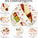 Lunch Box for Women,Insulated cherry Corduroy Lunch Tote Cute Lunch bag with Shoulder Strap, Multiple Pockets, Adult Teacher Nurse Bento Lunch Box for Women for work Picnic