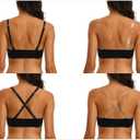 Strapless Clear Back Strap Convertible Bra with Lace Padded Underwired Plus Size Brassiere (Black, 40DDD)