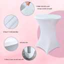 HAORUI 10 Pack Spandex Cocktail Table Covers, Fitted Round Highboy Stretch Table Cloths for Party, Bar, Wedding, Birthday, Banquet (White, Fit for 30-32" Diameter x 42" Height Tables)