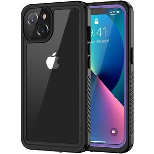 Lanhiem for iPhone 13 Case, IP68 Waterproof Dustproof Shockproof Cases with Built-in Screen Protector, Full Body Sealed Protective Front and Back Cover for iPhone 13, 6.1 inch (Purple)
