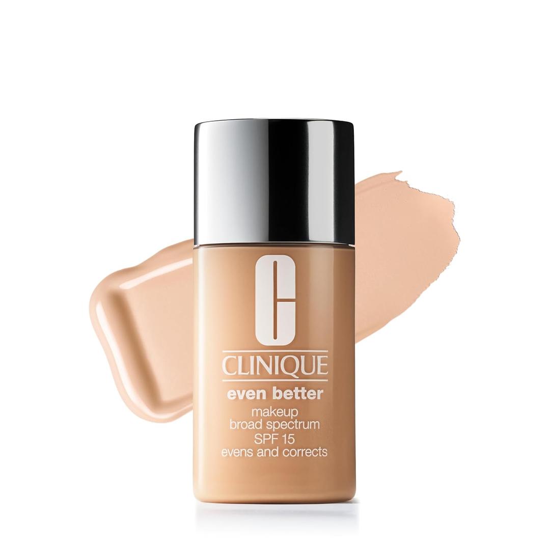 Clinique Even Better Makeup Liquid Foundation SPF 15 With Vitamin C For Dry + Oily Combination Skin Types | Medium Coverage + Natural Finish | Evens Skin Tone + Reduces Dark Spots (AG Alabaster CN 10 - very fair, cool-neutral undertones)